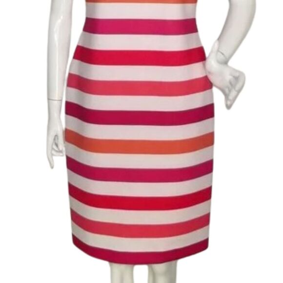 CALVIN KLEIN Dress, 10, Multicolor Stripes, Sleeveless, Neoprene Scuba - Picture 7 of 12